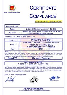 gravure printing press CE certification